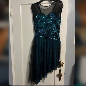 Dance dress costume black, blue turquoise tutu
